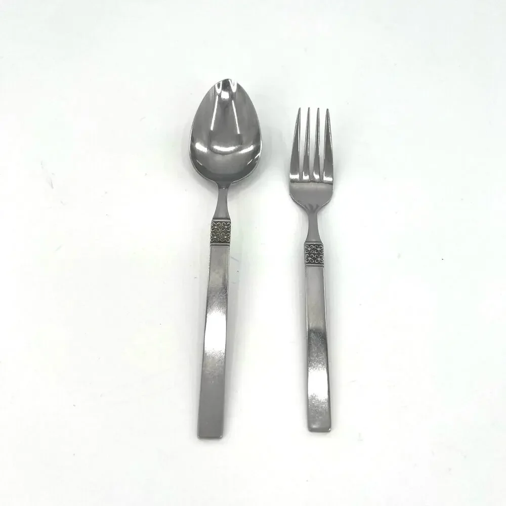 Japan Northland Staintess flatware set Danish Fling floral pattern